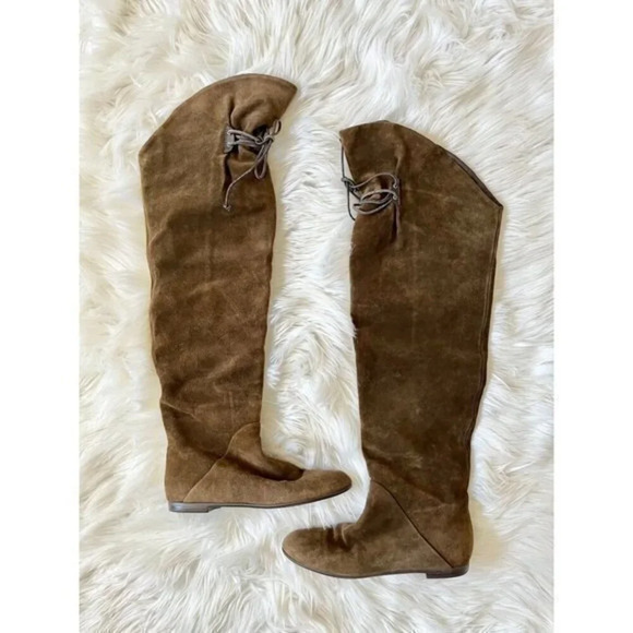 Giuseppe Zanotti Suede Leather Over The Knee Boots Flat 5 - Picture 1 of 5